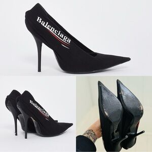 Balenciaga Runway Knife Pumps 2017 Dark Navy Size 39 Stiletto Heels